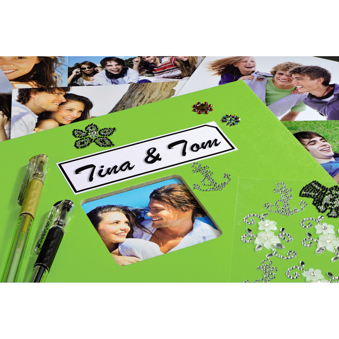 Hama Fine Art Album Photo avec Protège-pages, Vert, 50 Feuilles, 10 x 15 cm