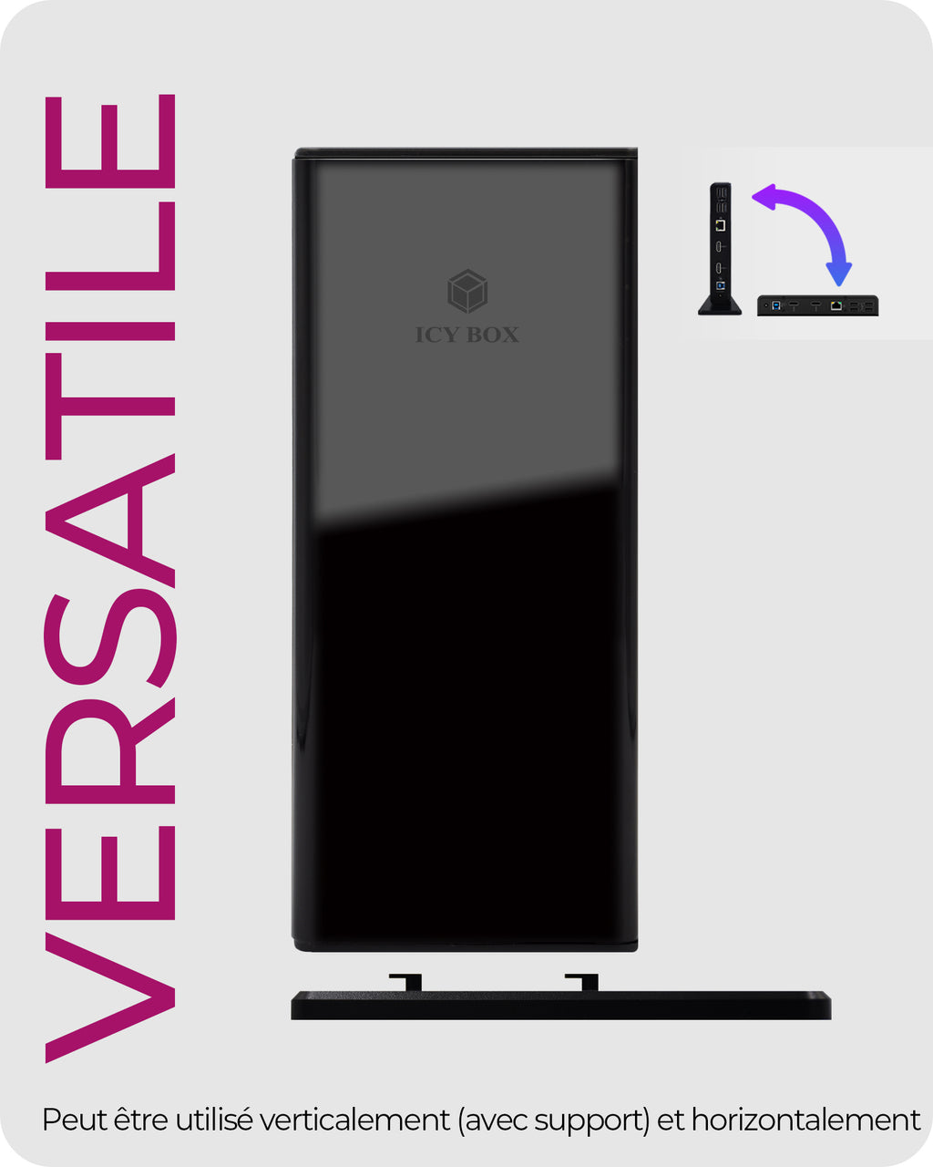 ICY BOX IB-DK2251AC Avec fil USB 3.2 Gen 2 (3.1 Gen 2) Type-A Noir - vue 2