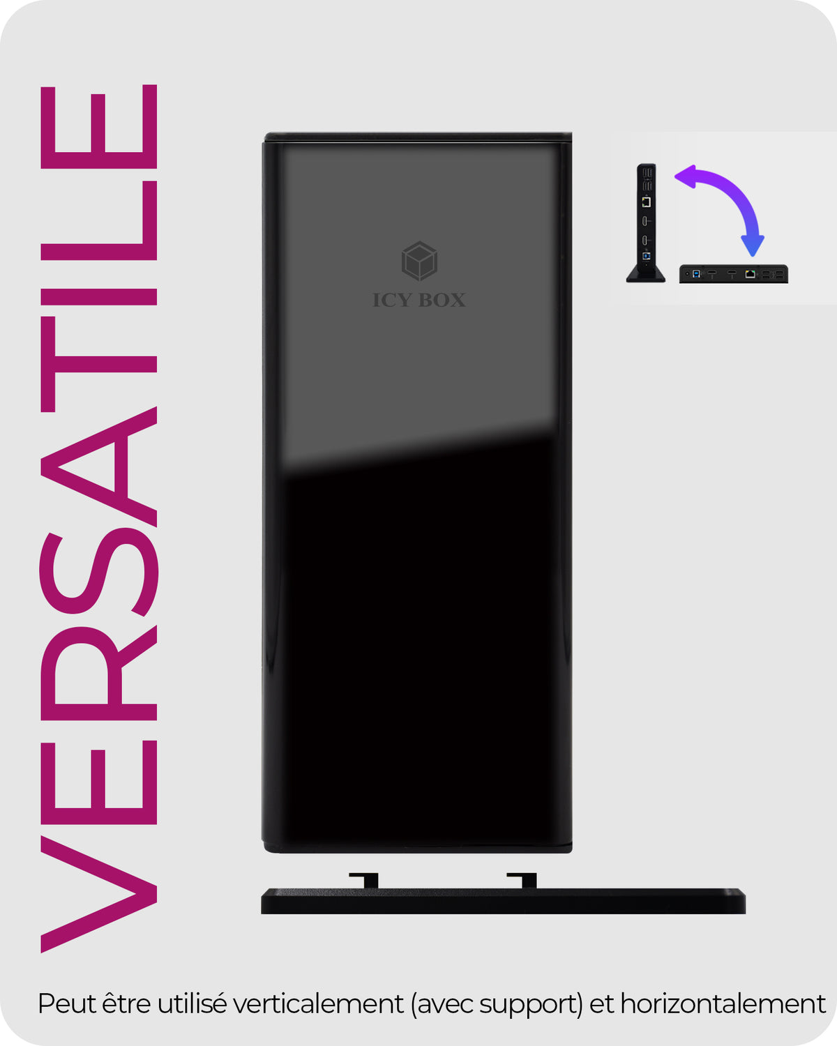 ICY BOX IB-DK2251AC Avec fil USB 3.2 Gen 2 (3.1 Gen 2) Type-A Noir - vue 2