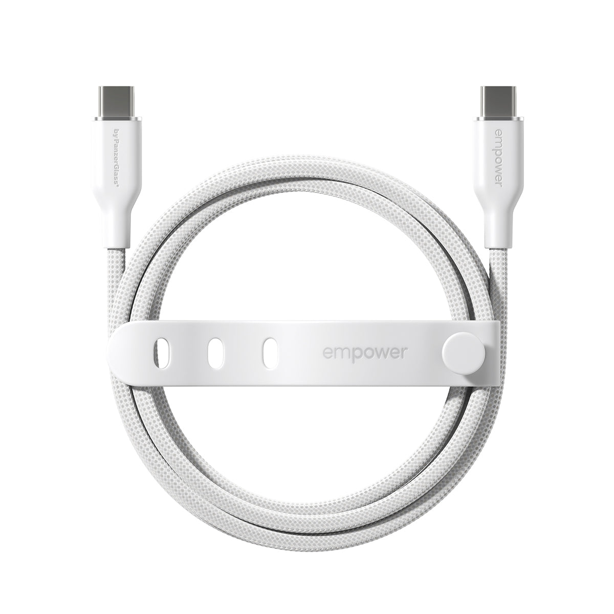 PanzerGlass empower™ by ® Racing 60W USB-C to USB-C Cable | USB 2.0 | 1.2M | Silver White câble USB Blanc