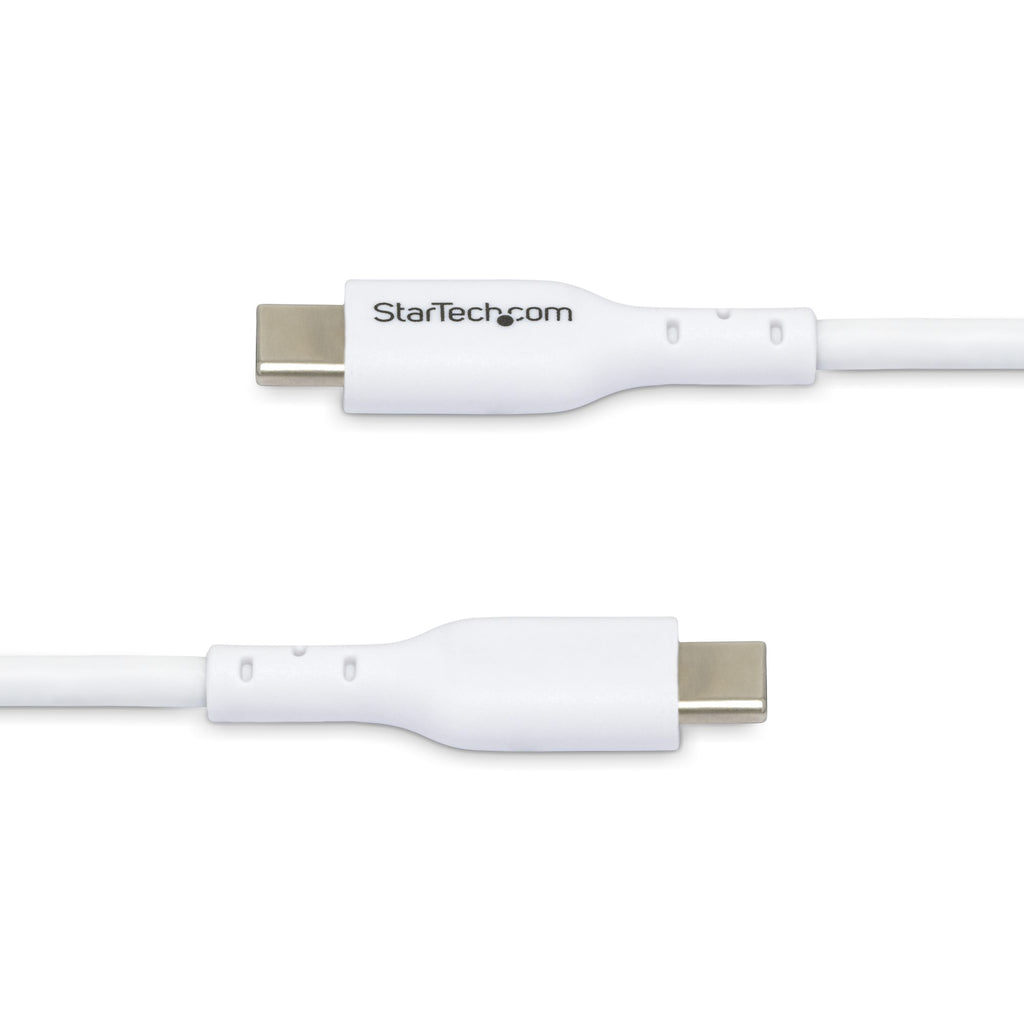StarTech.com Câble de Charge USB-C de 3m, Charge et Synchronisation, 60W (3A) PD, Câble de Charge USB 2.0 pour Ordinateur Portable, Gaine TPE - Cordon de Charge USB C Blanc