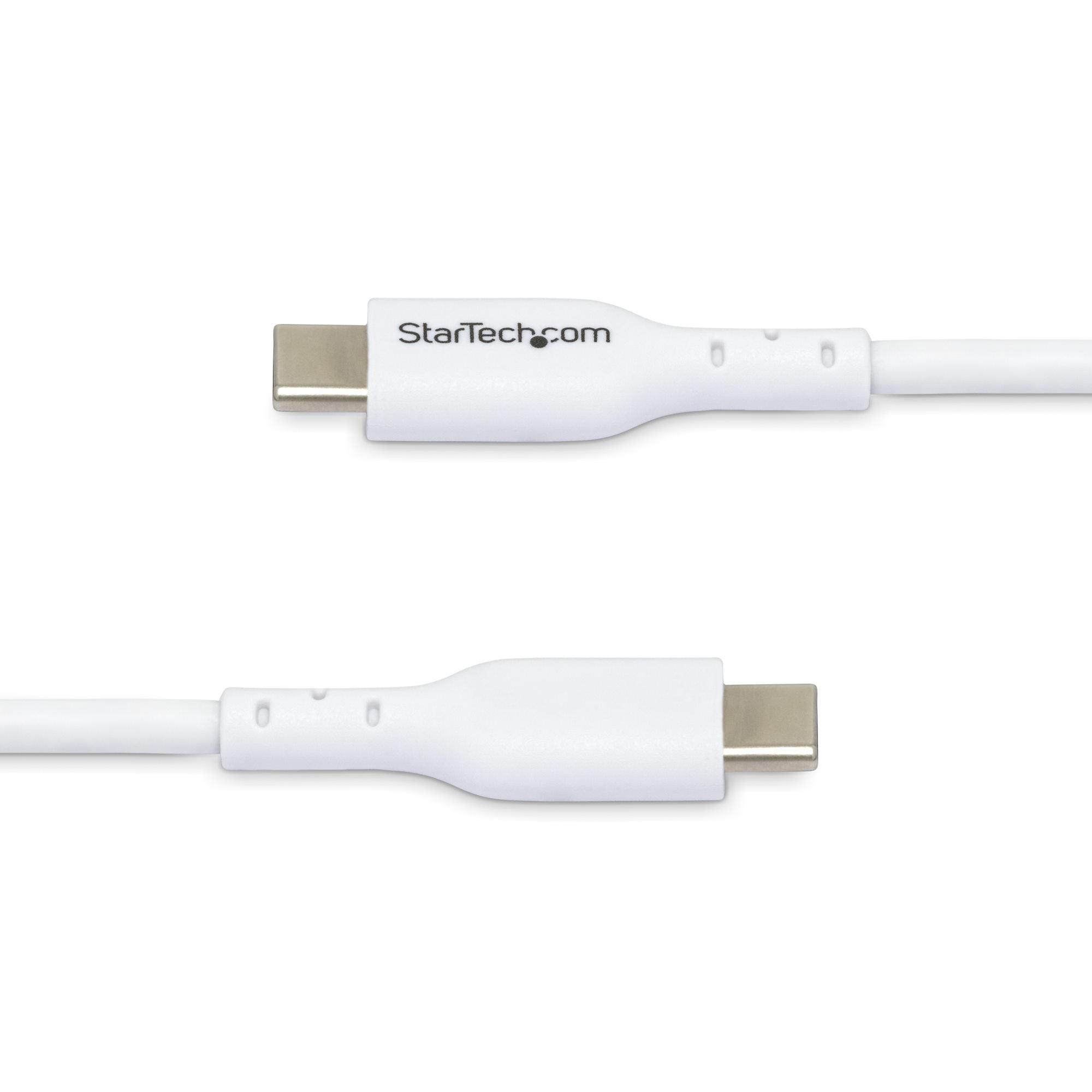 StarTech.com Câble de Charge USB-C de 3m, Charge et Synchronisation, 60W (3A) PD, Câble de Charge USB 2.0 pour Ordinateur Portable, Gaine TPE - Cordon de Charge USB C Blanc