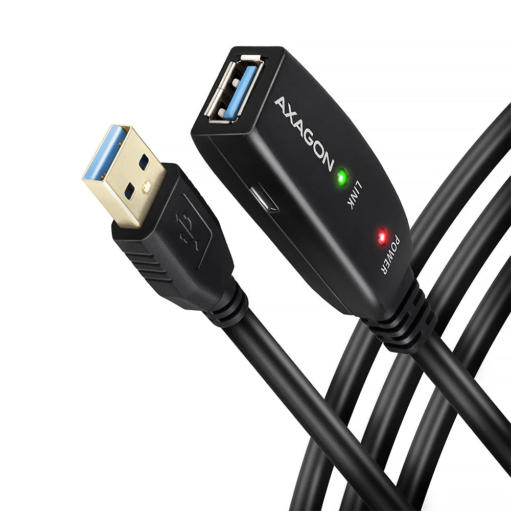 AXAGON USB 3.2 Gen 1 USB forlængerkabel Sort - vue 2