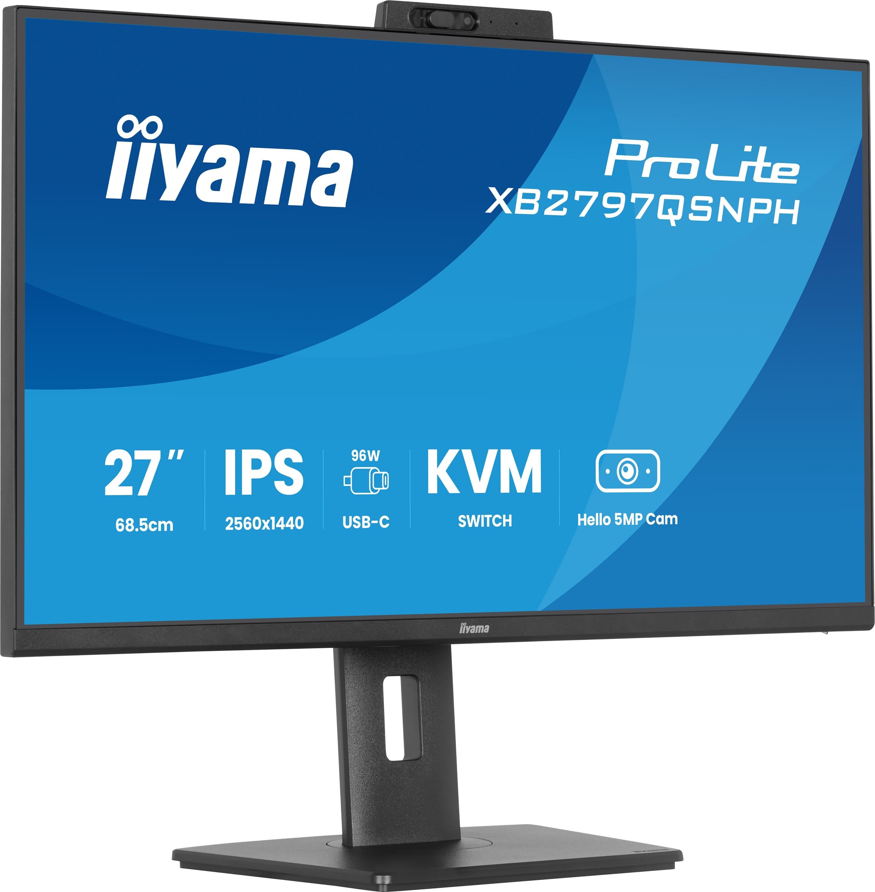 iiyama ProLite XB2797QSNPH-B1 27IN IPS LCD 4MS 2560X1440 350CD/M2 HDMI/DP/USB 2 écran plat de PC 68,6 cm (27") 2560 x 1440 pixels Quad HD Noir