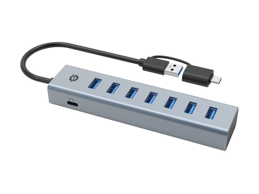 Conceptronic HUBBIES21G Hub USB 3.2 Gen 1 Type-A 5000 Mbit/s, Gris