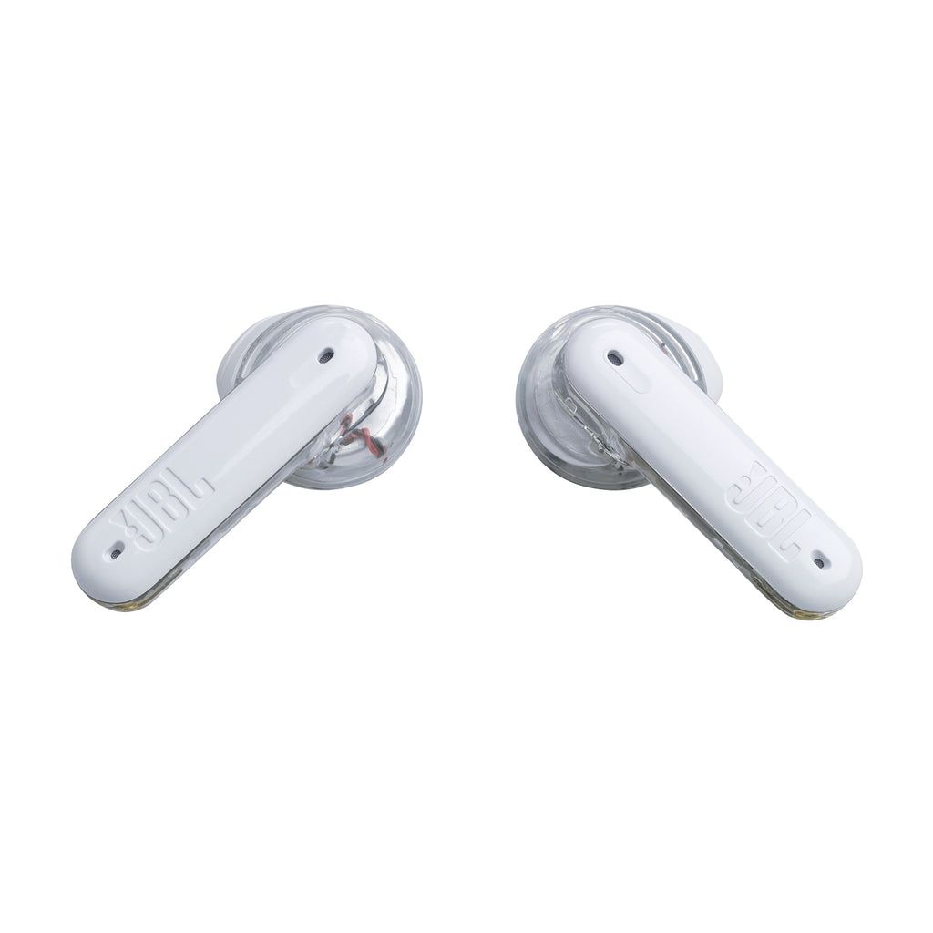 JBL Tune Flex Ghost Edition Casque True Wireless Stereo (TWS) Ecouteurs Appels/Musique Bluetooth Translucide, Blanc