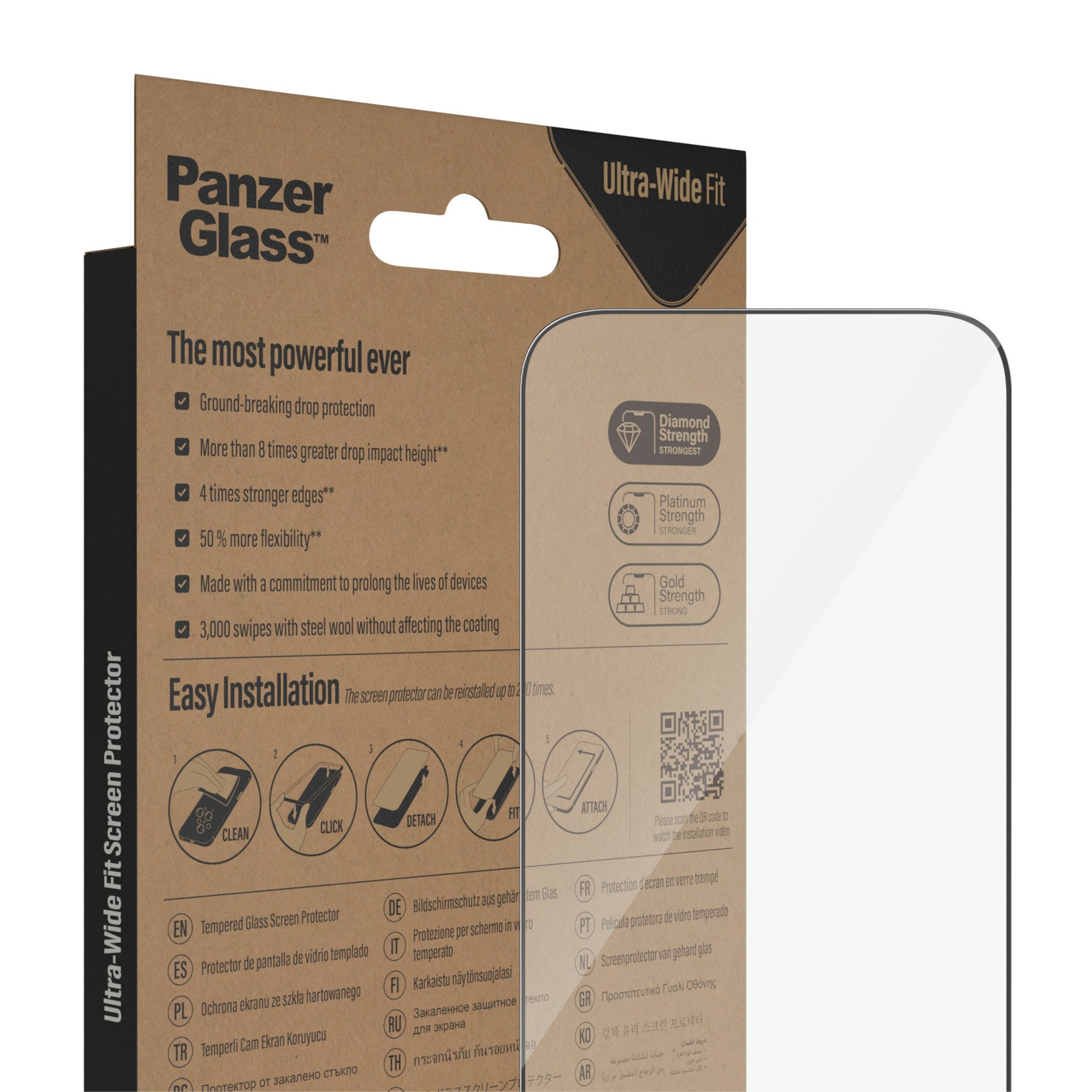 PanzerGlass ® Screen Protector iPhone 14 Pro | Ultra-Wide Fit w. EasyAligner Protection d'écran transparent Apple 1 pièce(s)