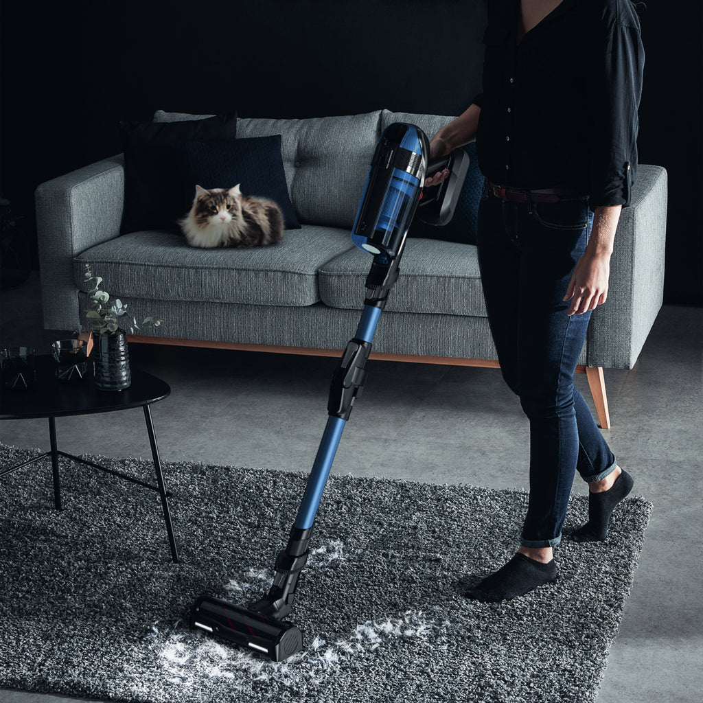 Rowenta RH98C0 Aspirateur-balai 2 en 1 Batterie Sec&humide Sans sac 0,9 L 320 W Bleu, Gris