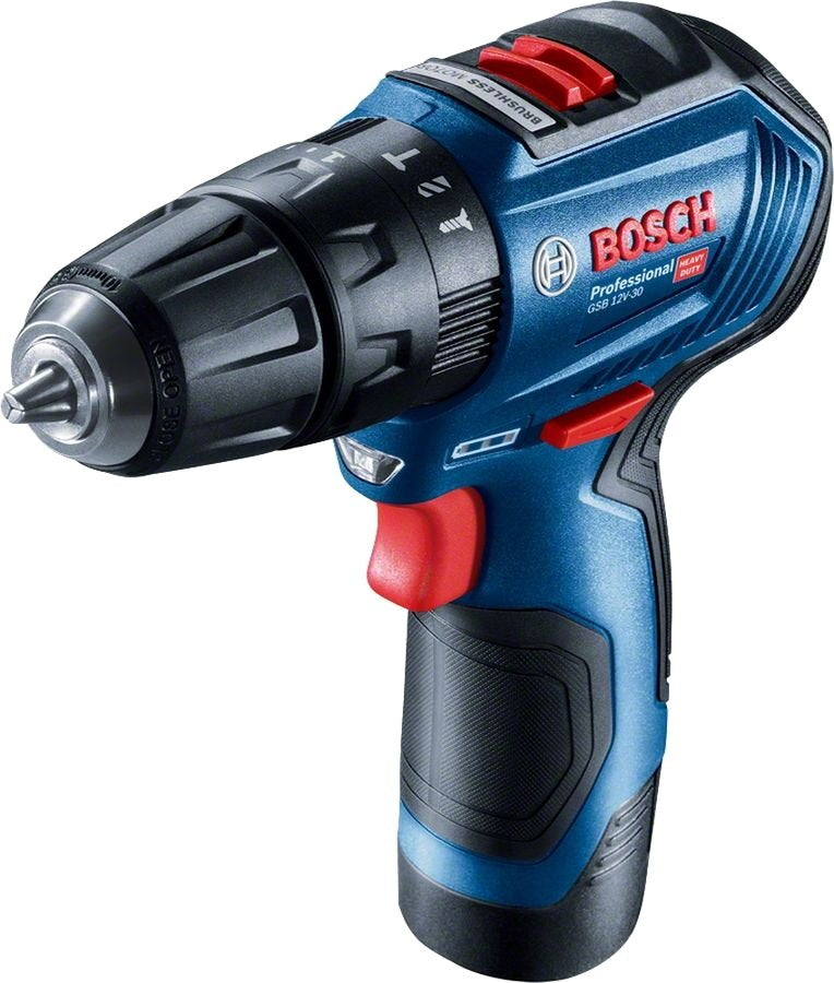 Bosch Bosch GSB 12V-30 1600 tr/min Sans clé 820 g Noir, Bleu, Rouge