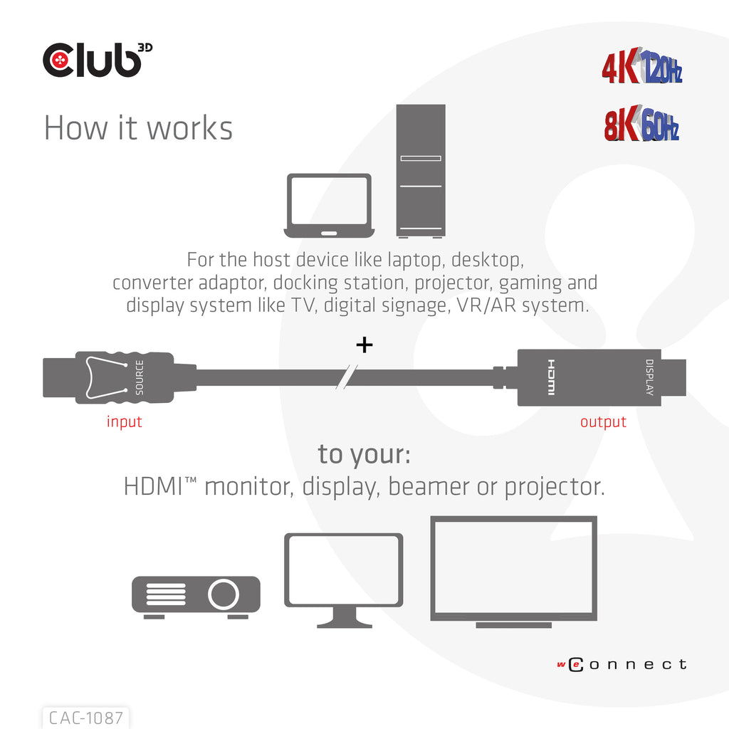 CLUB3D CAC-1087 câble vidéo et adaptateur 3 m DisplayPort HDMI Noir