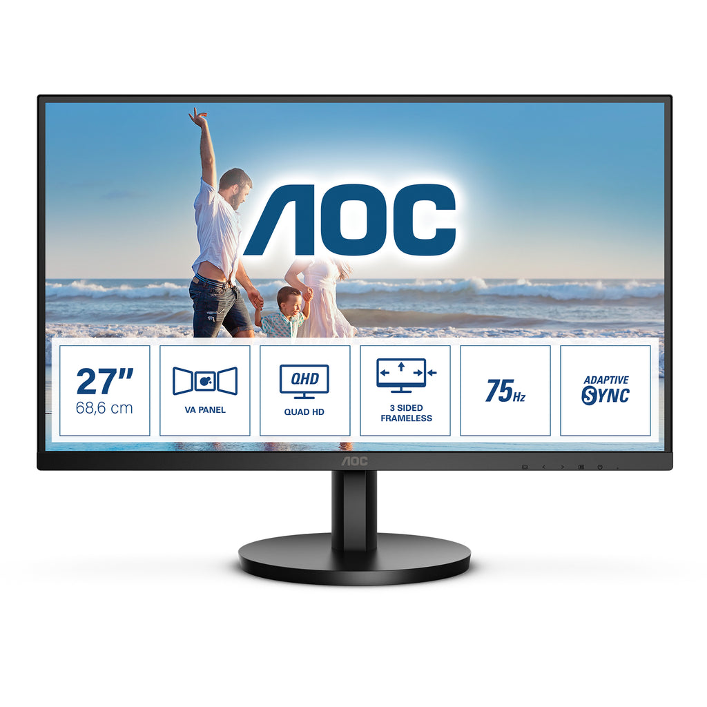 AOC AOC Q27B3MA écran plat de PC 68,6 cm (27") 2560 x 1440 pixels Quad HD LED Noir