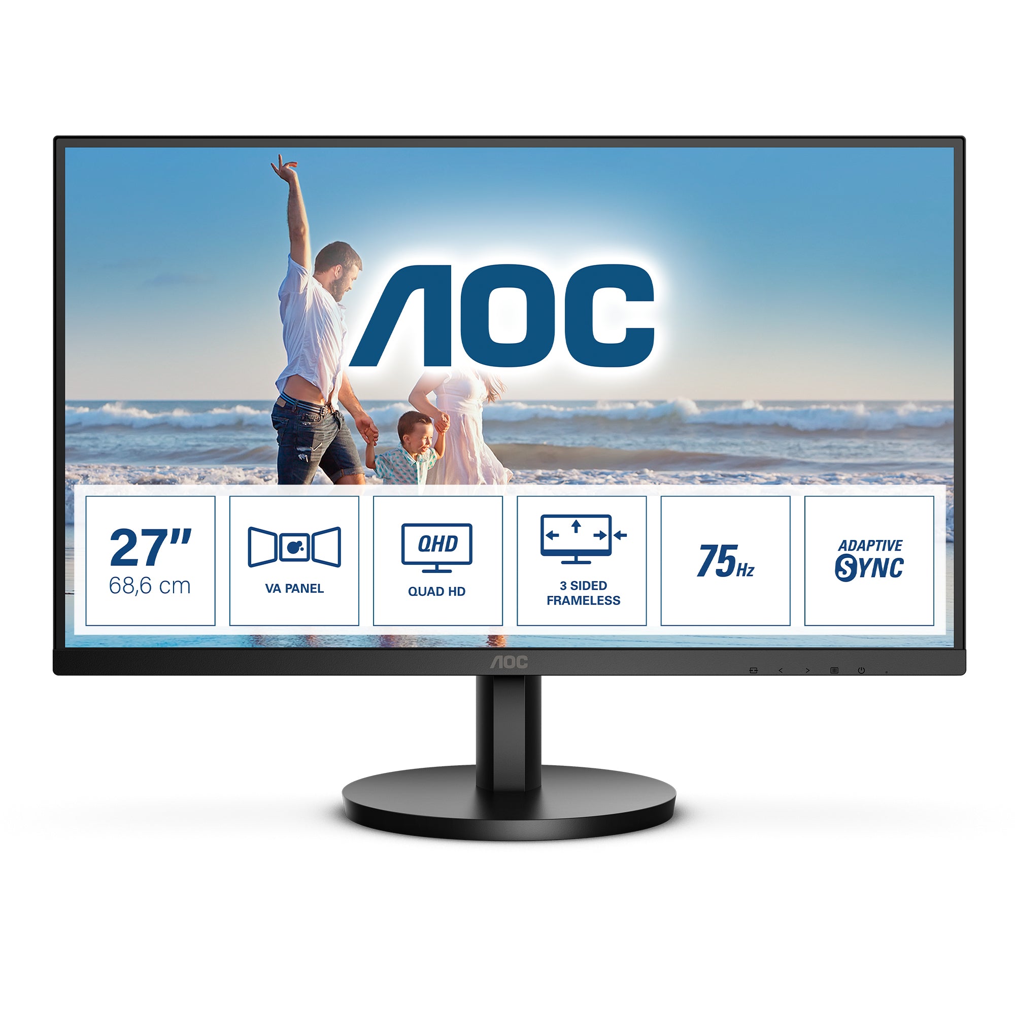 AOC AOC Q27B3MA écran plat de PC 68,6 cm (27") 2560 x 1440 pixels Quad HD LED Noir