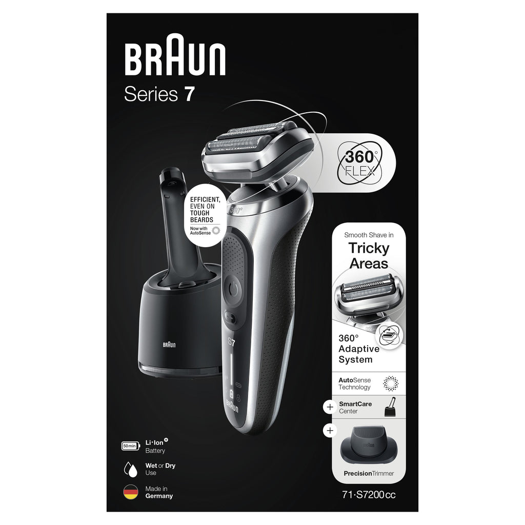 Braun Series 7 71-S7200cc Rasoir à grille Tondeuse Noir, Argent