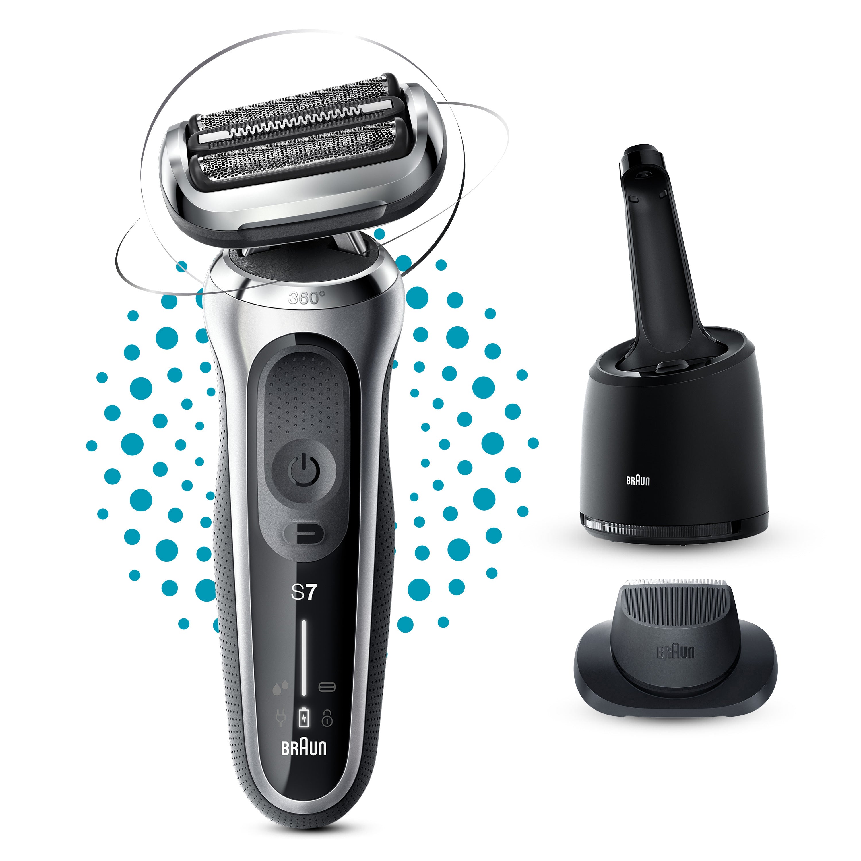 Braun Series 7 71-S7200cc Rasoir à grille Tondeuse Noir, Argent