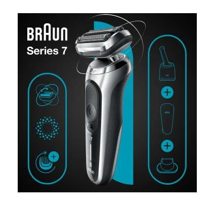 Braun Series 7 71-S7200cc Rasoir à grille Tondeuse Noir, Argent