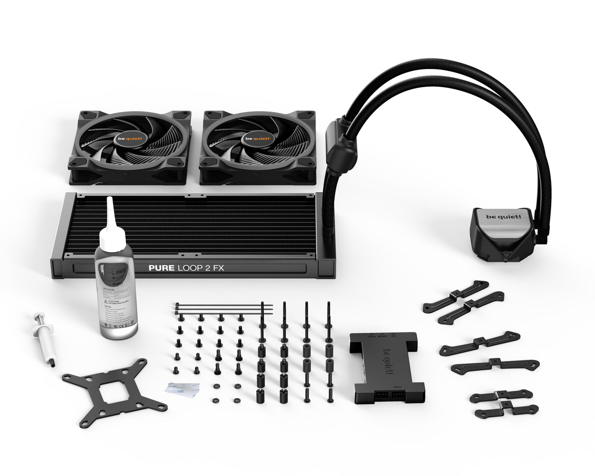 be quiet! Pure Loop 2 FX 280 mm | Système de refroidissement liquide tout-en-un, 280 mm, noir, socket Intel et AMD, ARGB
