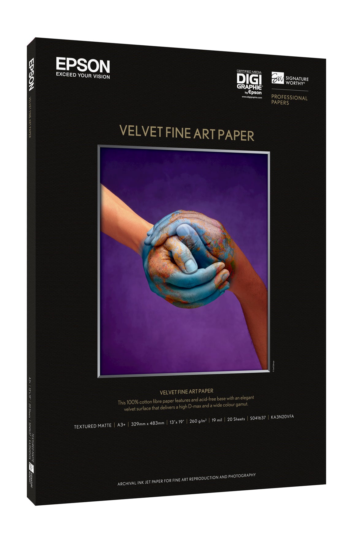 Epson Pap d'Art Velvet 260g 20f. A3+ (0,329x0,483m)