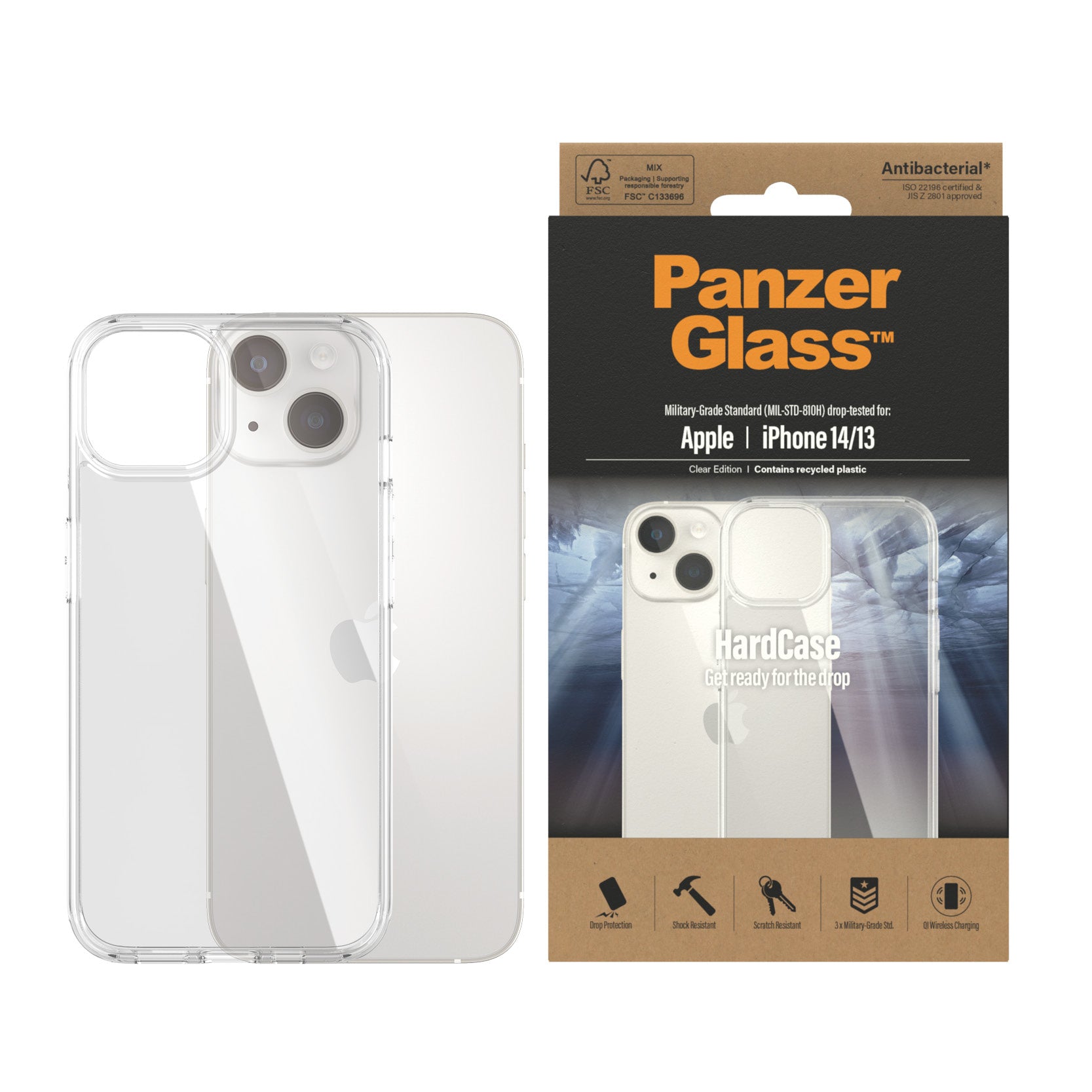 PanzerGlass ® HardCase iPhone 14 | 13 | Clear coque de protection pour téléphones portables 15,5 cm (6.1") Housse Transparent