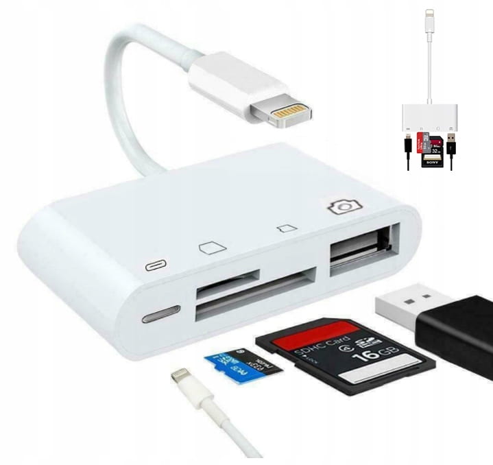 Adaptateur lecteur de carte Lightning micro SD USB pour iPhone Zenwire BYL-2103TU