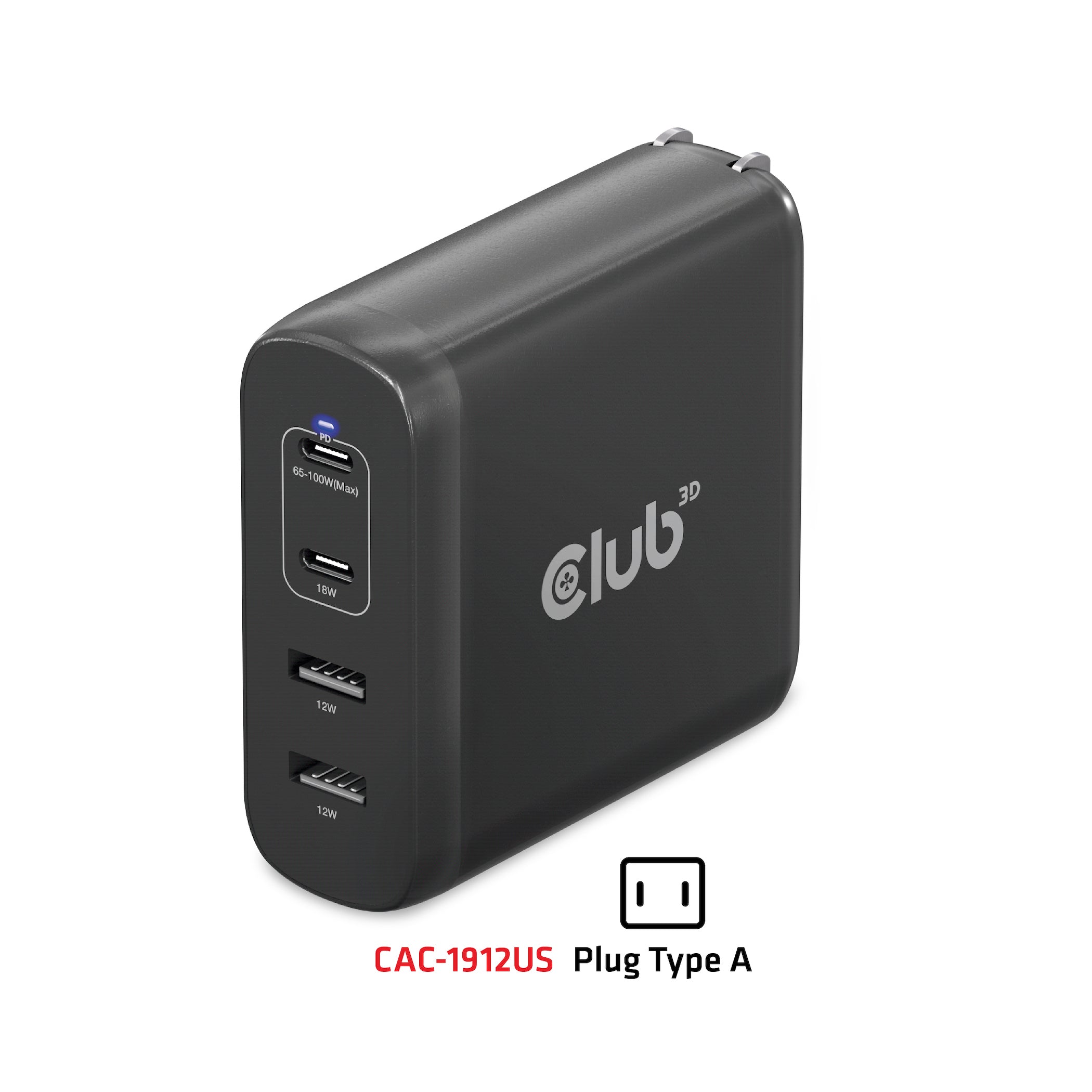 CLUB3D CAC-1912 chargeur d'appareils mobiles Universel Noir Secteur Intérieure