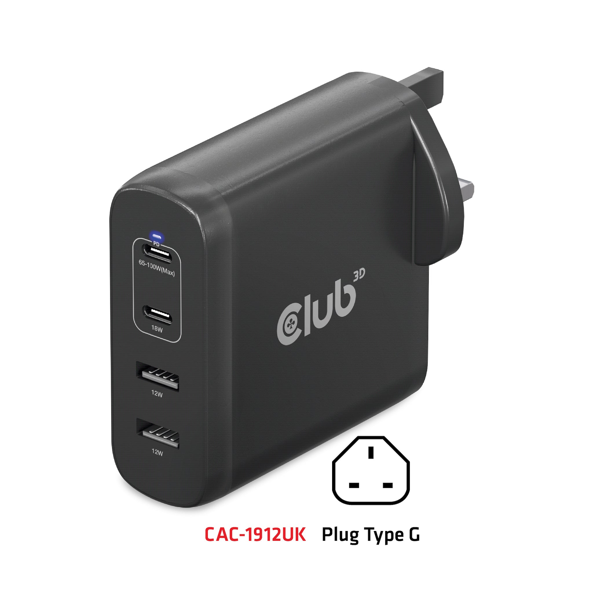 CLUB3D CAC-1912 chargeur d'appareils mobiles Universel Noir Secteur Intérieure