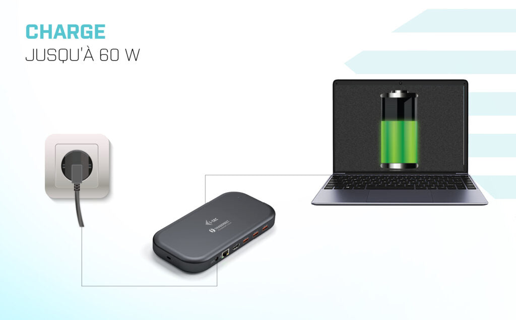 i-tec Thunderbolt 3/USB-C Dual 4K Docking Station + USB-C to DisplayPort Cable (1,5 m) + Power Delivery 60W