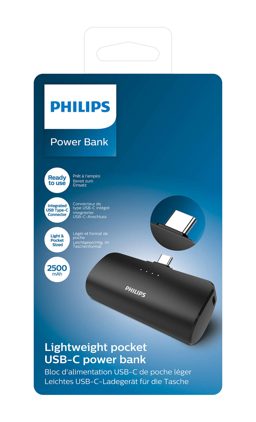 Philips DLP2510C/03 banque d'alimentation électrique Lithium-Ion (Li-Ion) 2500 mAh Recharge sans fil Noir