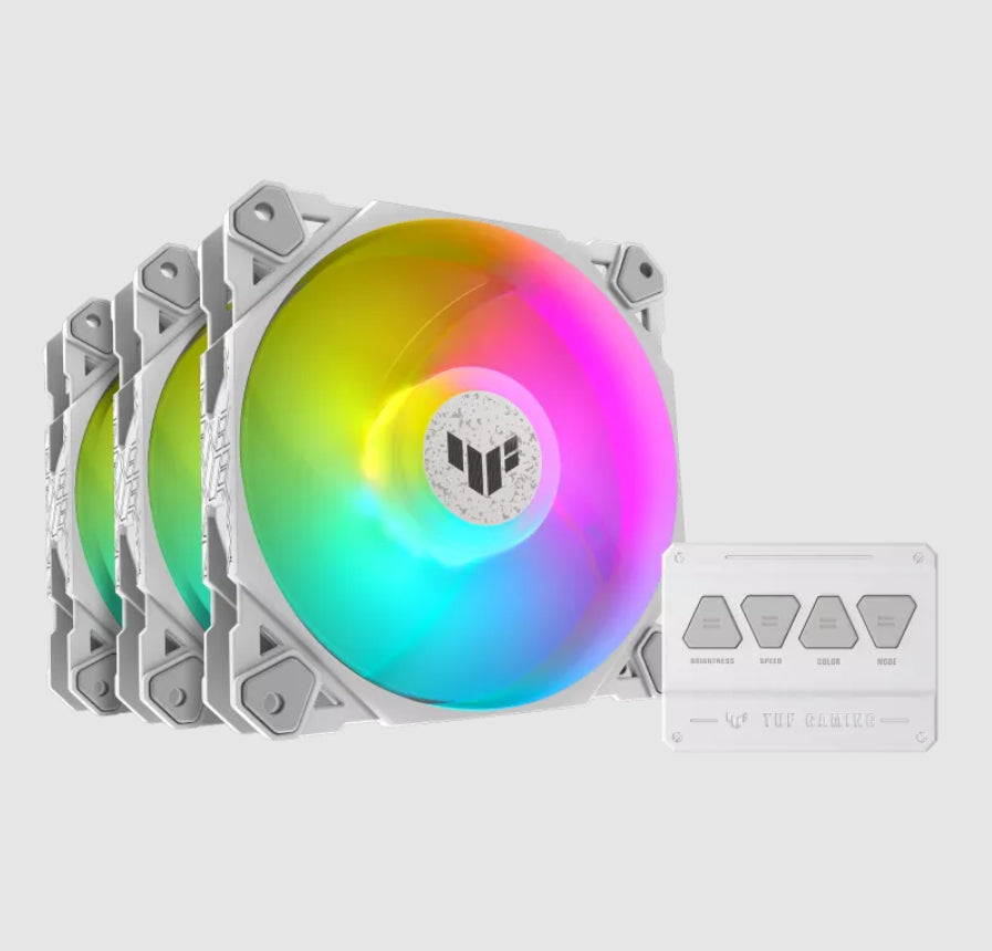 ASUS TUF GAMING TF120 ARGB WHITE EDITION 3IN1 Boitier PC Refroidisseur d'air 12 cm Blanc 3 pièce(s)