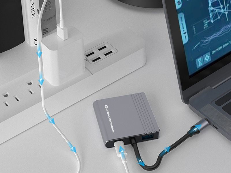 Conceptronic DONN13G station d'accueil Avec fil USB 3.2 Gen 1 (3.1 Gen 1) Type-C Gris