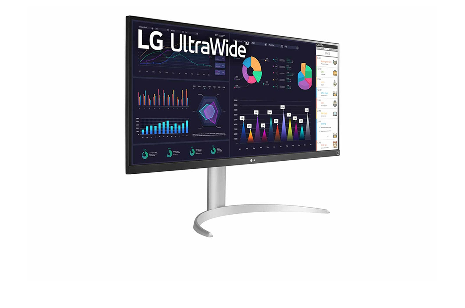 LG LG 34WQ650-W écran plat de PC 86,4 cm (34") 2560 x 1080 pixels WFHD LCD Argent, Blanc