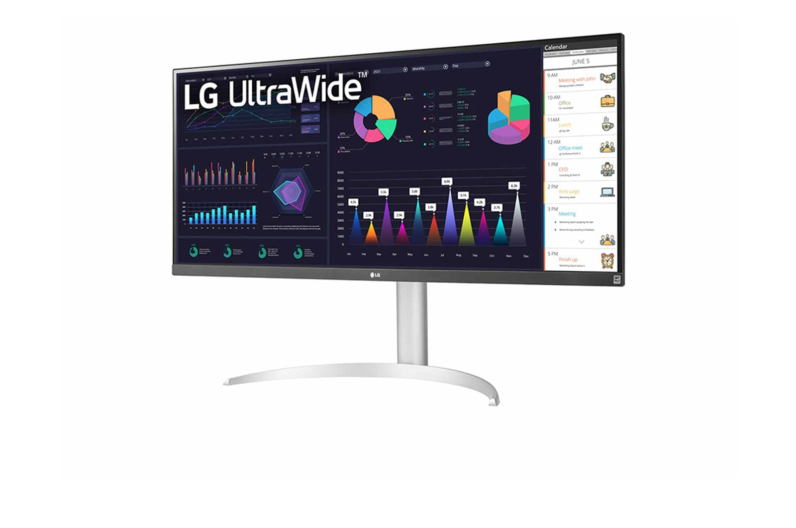 LG LG 34WQ650-W écran plat de PC 86,4 cm (34") 2560 x 1080 pixels WFHD LCD Argent, Blanc