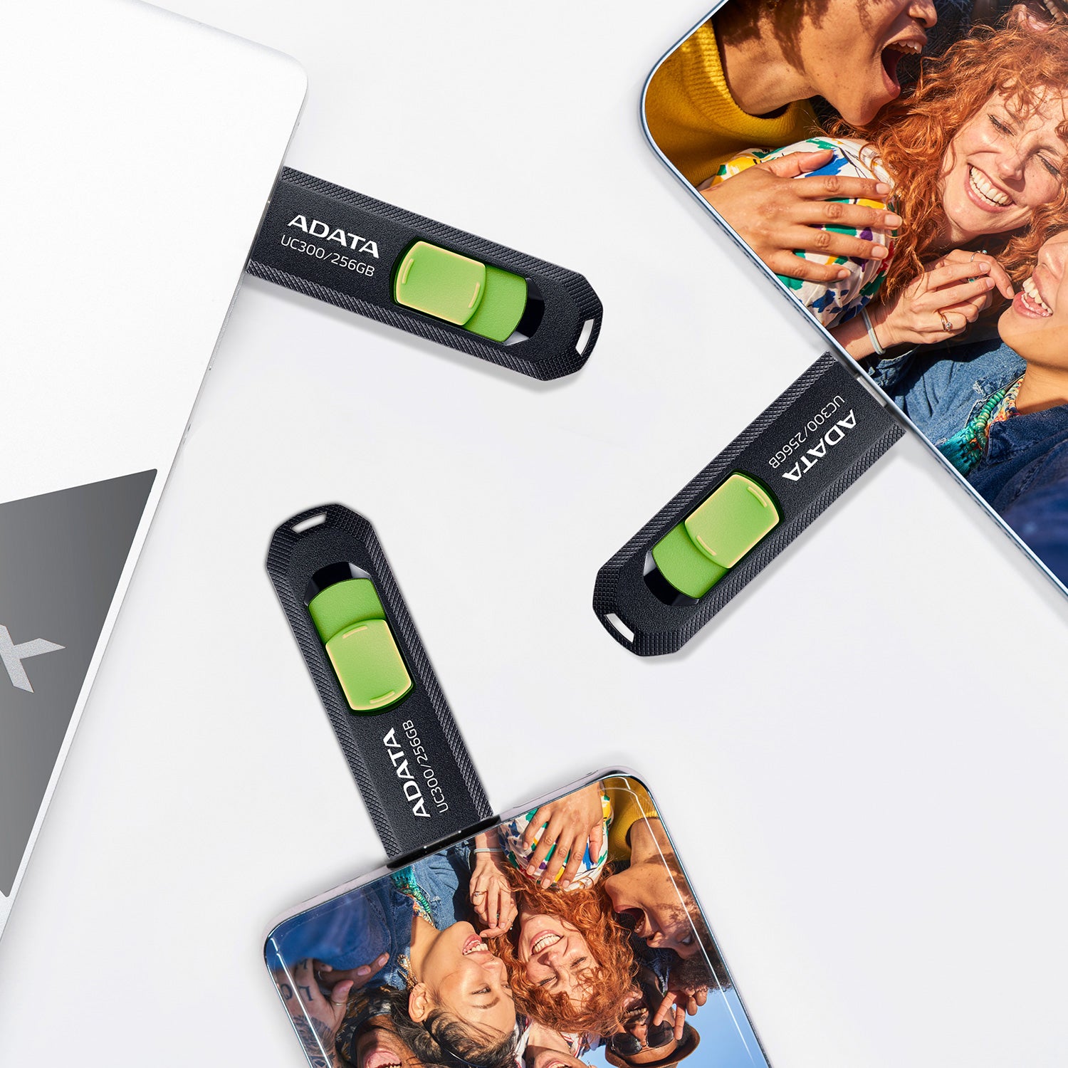ADATA UC300 lecteur USB flash 32 Go USB Type-C 3.2 Gen 1 (3.1 Gen 1) Noir, Vert