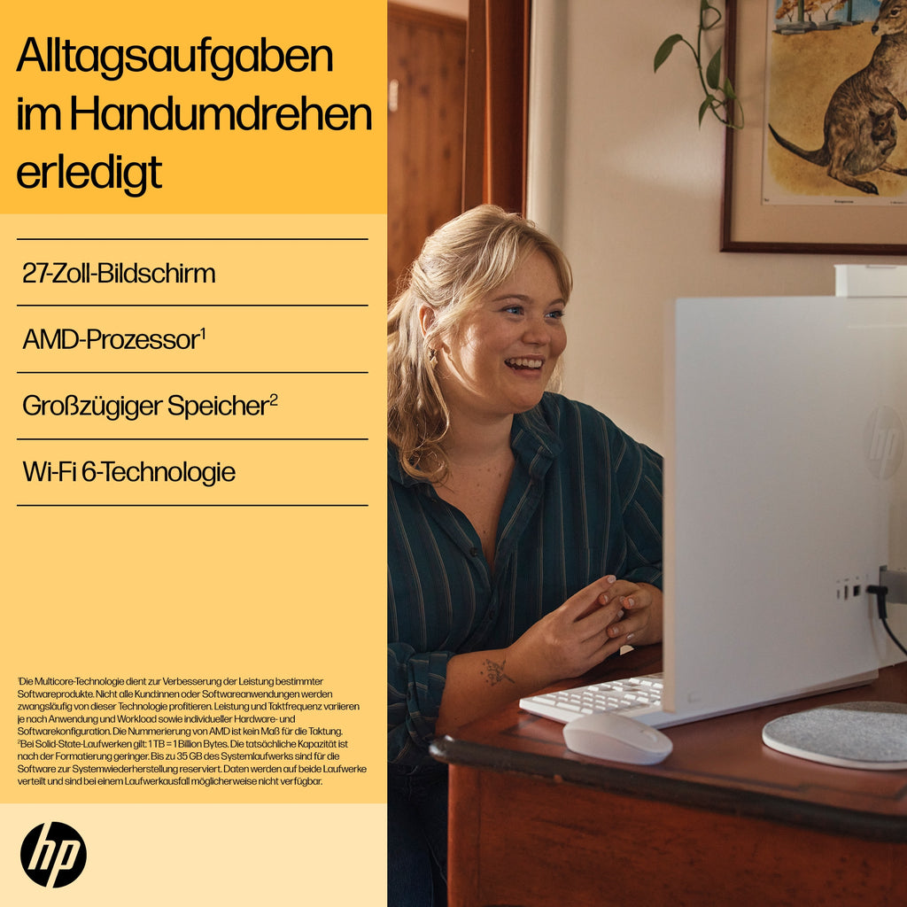 HP 27-cr0104ng AIO Ryzen 7 7730U 16GB 1TB AMD Radeon Graphics Windows 11 Home