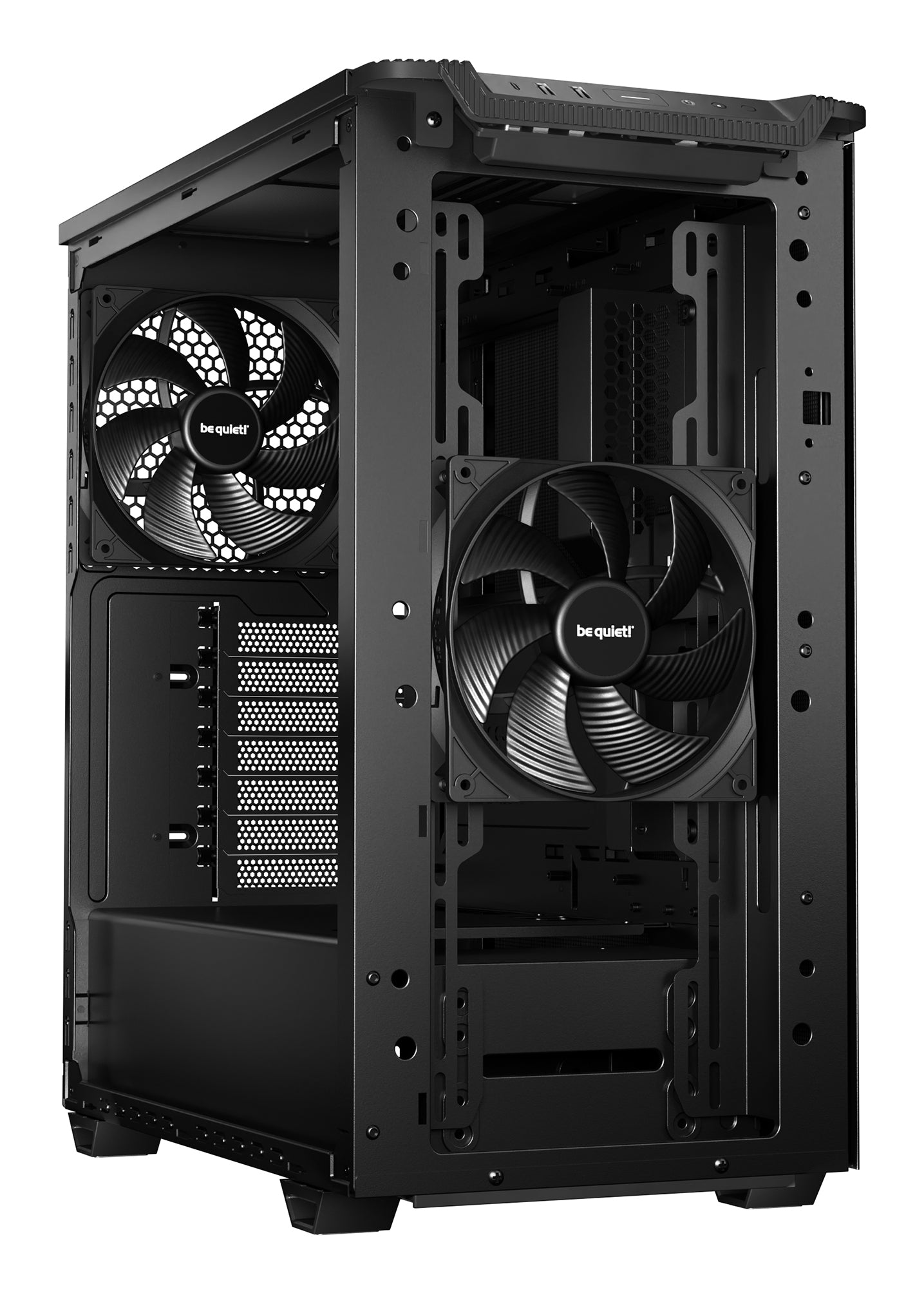 be quiet! Pure Base 501 Noir | Boîtier PC vitré , Mini ATX / Micro ATX / ATX, 2 ventilateurs Pure Wings 3 140 mm PWM
