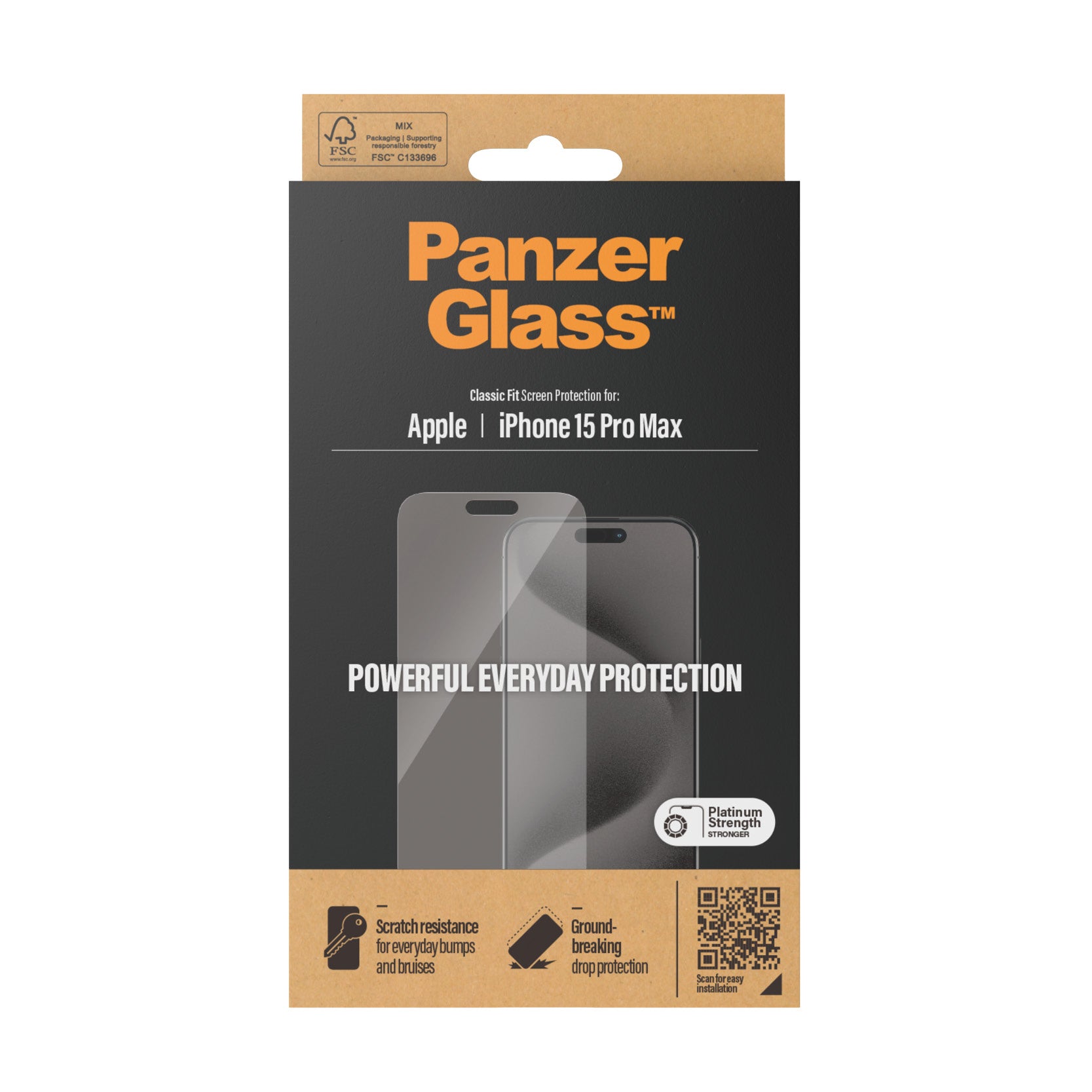 PanzerGlass ® Screen Protector iPhone 15 Pro Max | Classic Fit Protection d'écran transparent Apple 1 pièce(s)