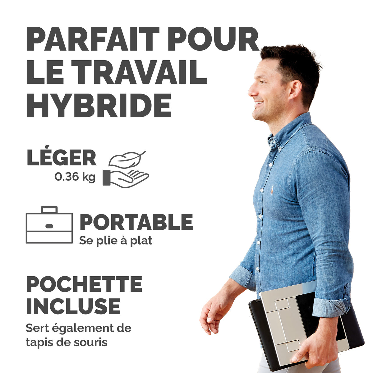 Fellowes Hylyft Support Ordinateur Portable en Aluminium, Argent