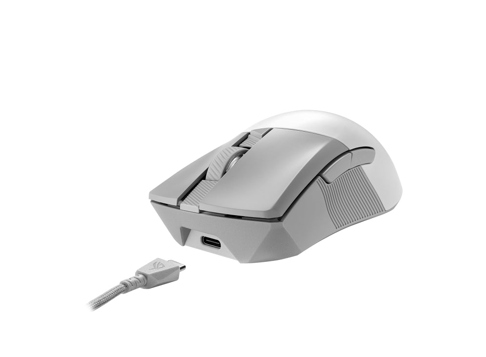 ASUS ROG Gladius III Wireless Aimpoint White souris Gaming Droitier RF Wireless + Bluetooth + USB Type-A Optique 36000 DPI