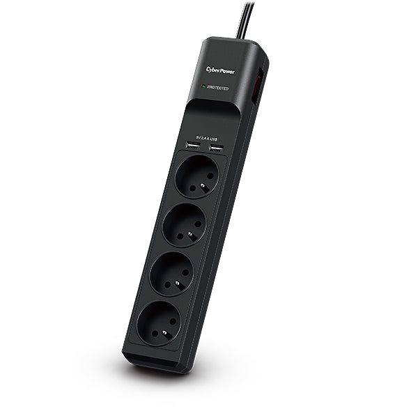 CyberPower Tracer III P0420SUD0-FR protection surtension Noir 4 sortie(s) CA 200 - 250 V 1,8 m