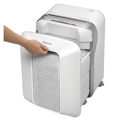 Fellowes Powershred LX201 Destructeur de Documents Micro-coupe, Blanc