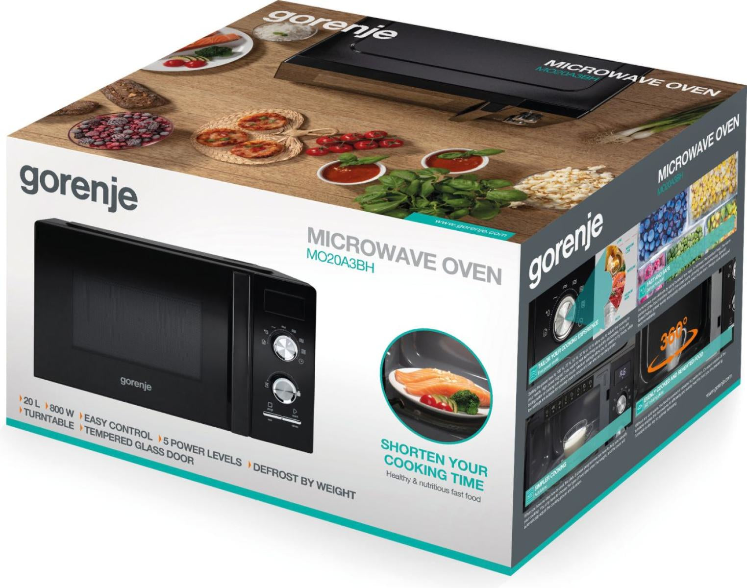 Gorenje MO20A3BH Noir Micro-onde combiné Comptoir 20 L 800 W