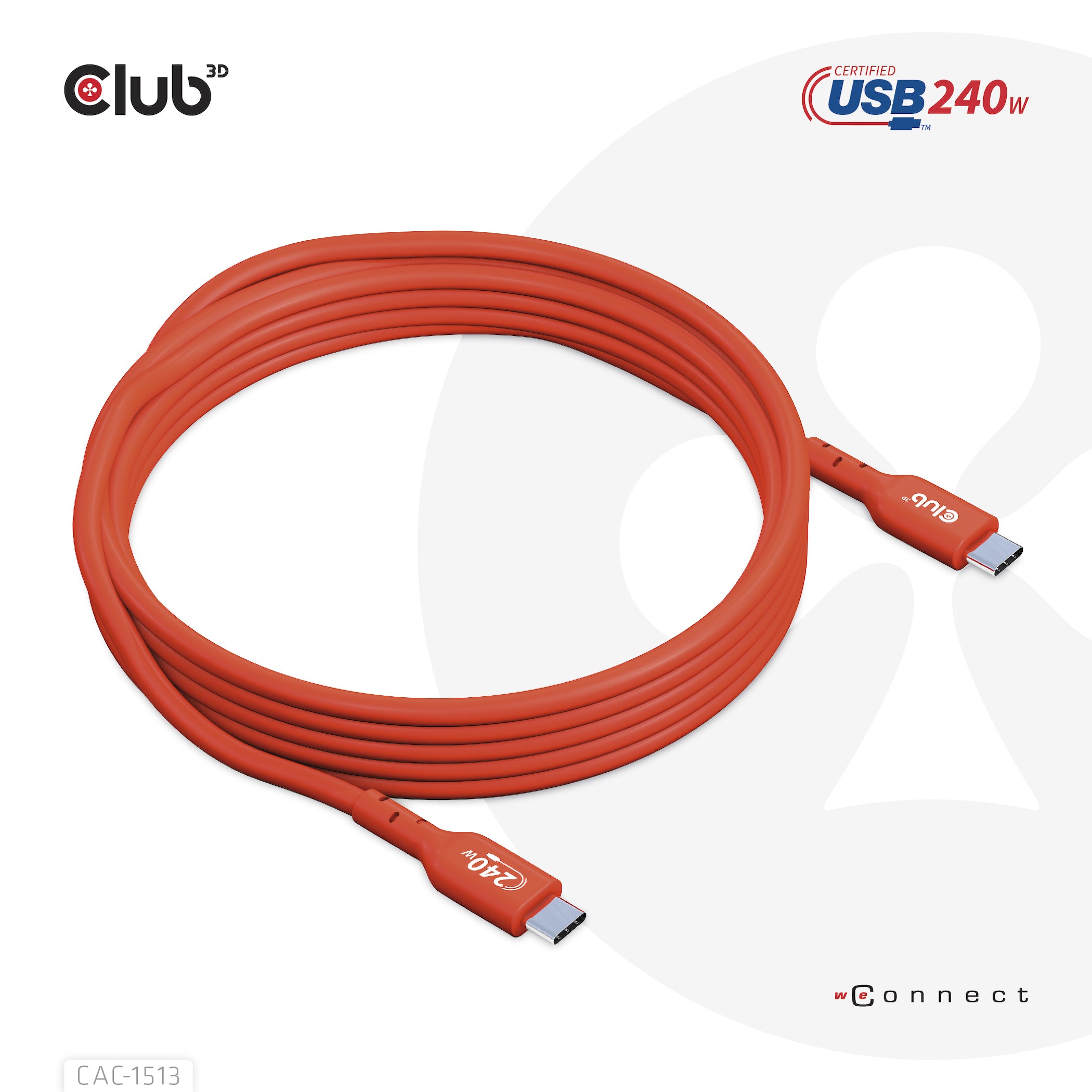 CLUB3D CAC-1513 câble USB USB 2.0 3 m USB C 240 W Orange