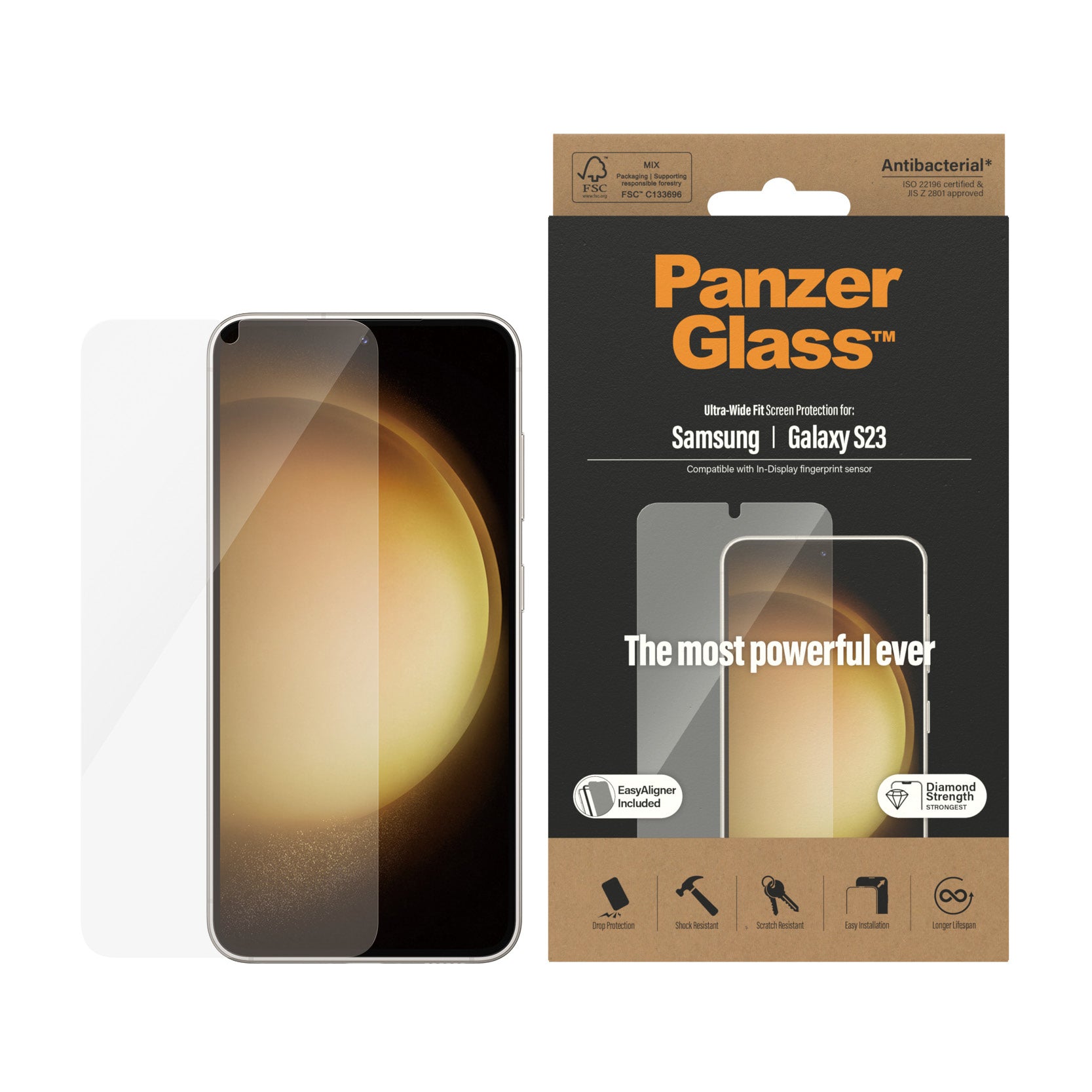 PanzerGlass ® Screen Protector Samsung Galaxy S23 | Ultra-Wide Fit w. EasyAligner Protection d'écran transparent 1 pièce(s)