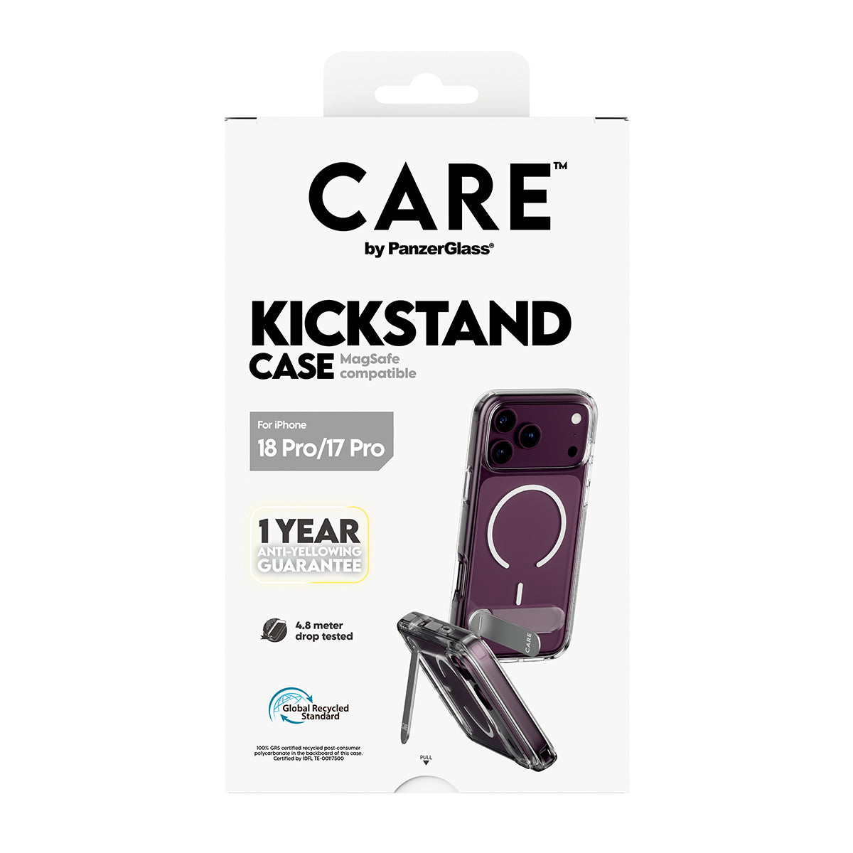 PanzerGlass CARE™ by ® Kickstand Case Transparent w. White MagSafe iPhone 2026 Pro | 17 Pro coque de protection pour tél