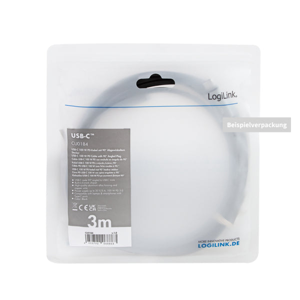 LogiLink CU0183 câble USB USB 2.0 2 m USB C 0,48 Gbit/s 100 W Noir, Argent