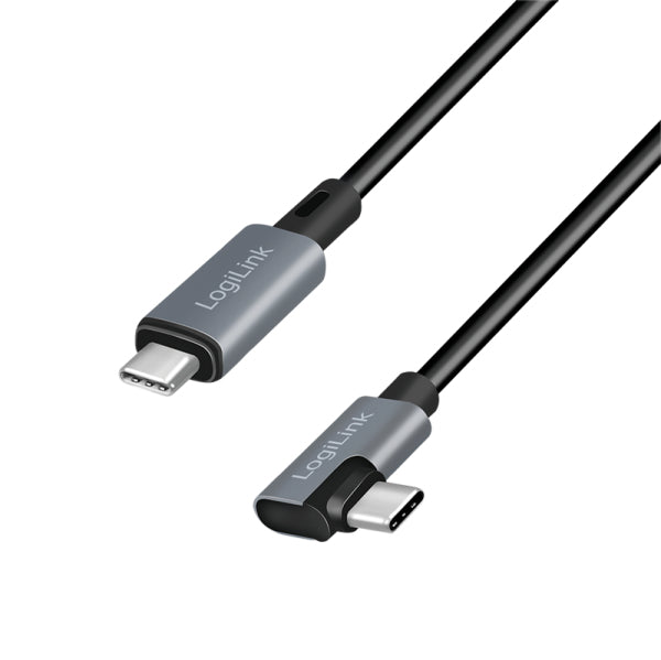 LogiLink CU0183 câble USB USB 2.0 2 m USB C 0,48 Gbit/s 100 W Noir, Argent