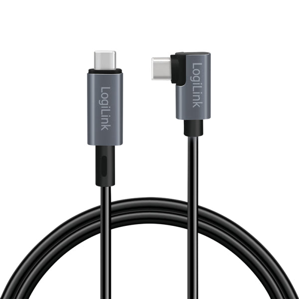 LogiLink CU0183 câble USB USB 2.0 2 m USB C 0,48 Gbit/s 100 W Noir, Argent