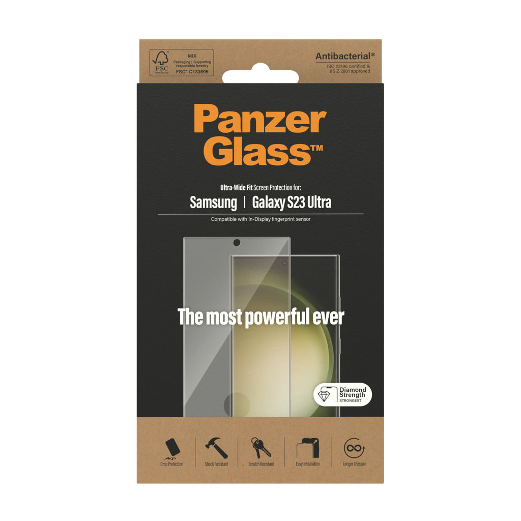 PanzerGlass ® Screen Protector Samsung Galaxy S23 Ultra | Ultra-Wide Fit Protection d'écran transparent 1 pièce(s)