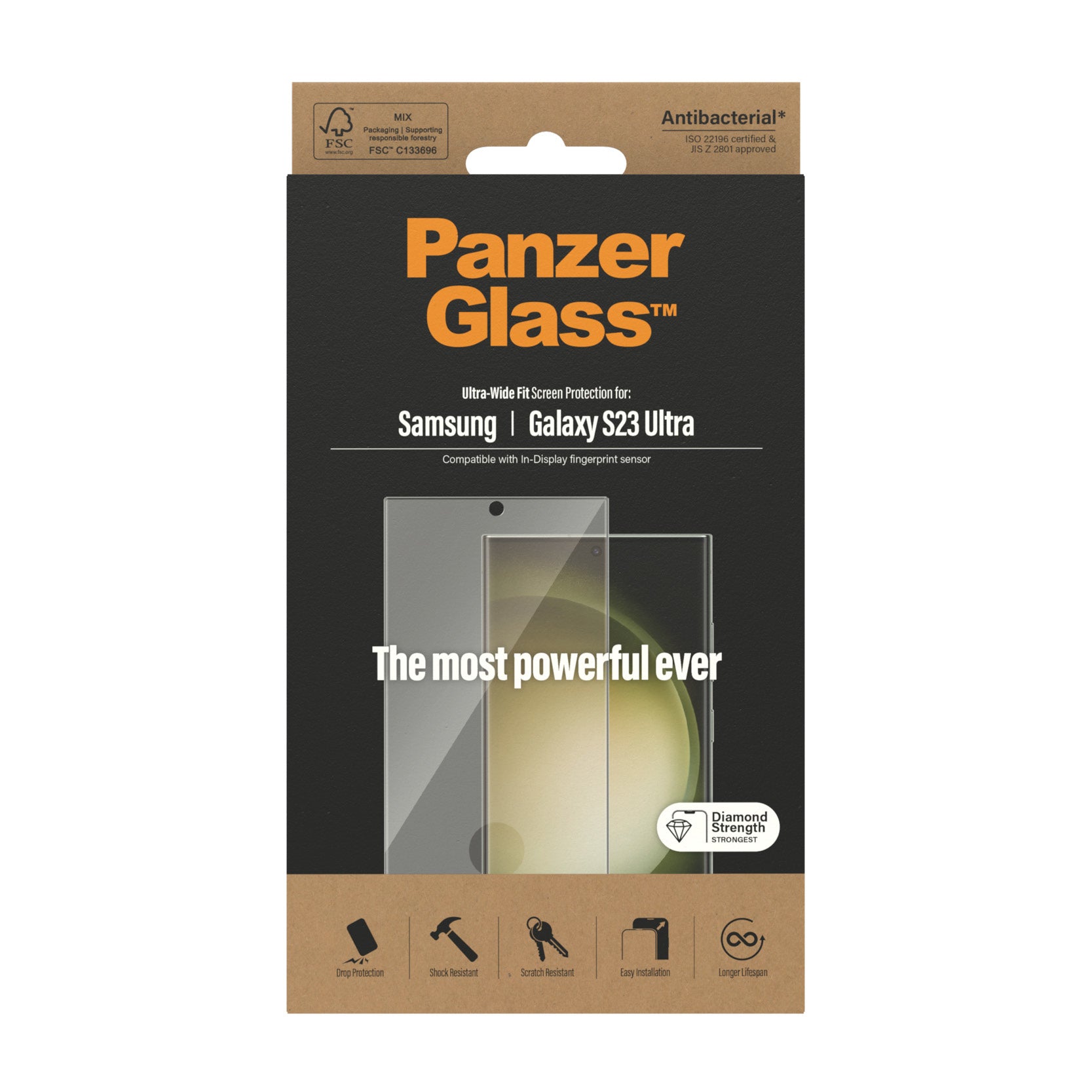 PanzerGlass ® Screen Protector Samsung Galaxy S23 Ultra | Ultra-Wide Fit Protection d'écran transparent 1 pièce(s)