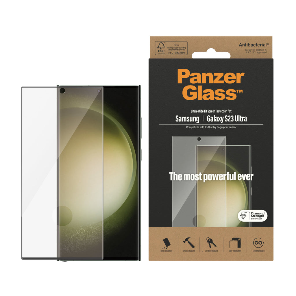 PanzerGlass ® Screen Protector Samsung Galaxy S23 Ultra | Ultra-Wide Fit Protection d'écran transparent 1 pièce(s)