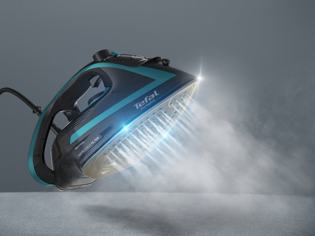 Tefal Puregliss FV8066 Fer à repasser à sec ou à vapeur Durilium AirGlide Autoclean soleplate 3000 W Noir, Bleu